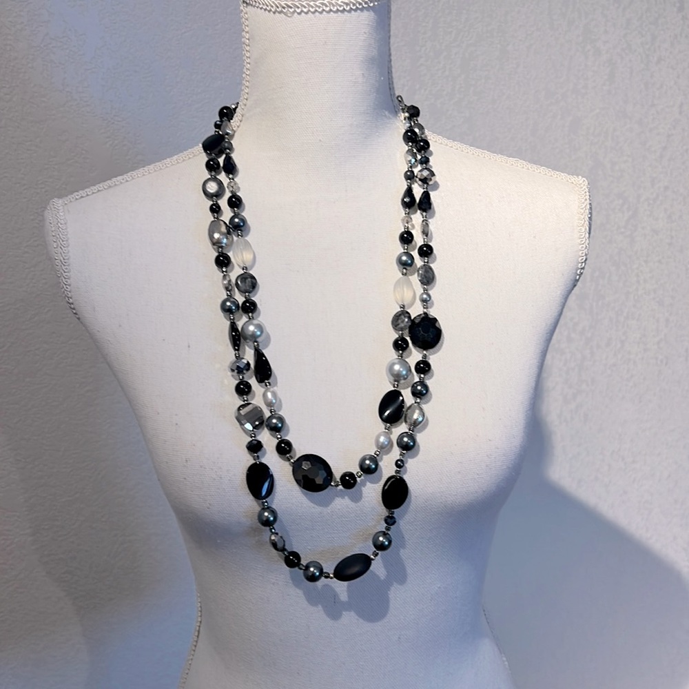 Black Beaded Necklace